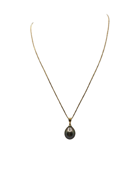 Dusk - Tahitian Pearl Pendant Charm with 18k Gold
