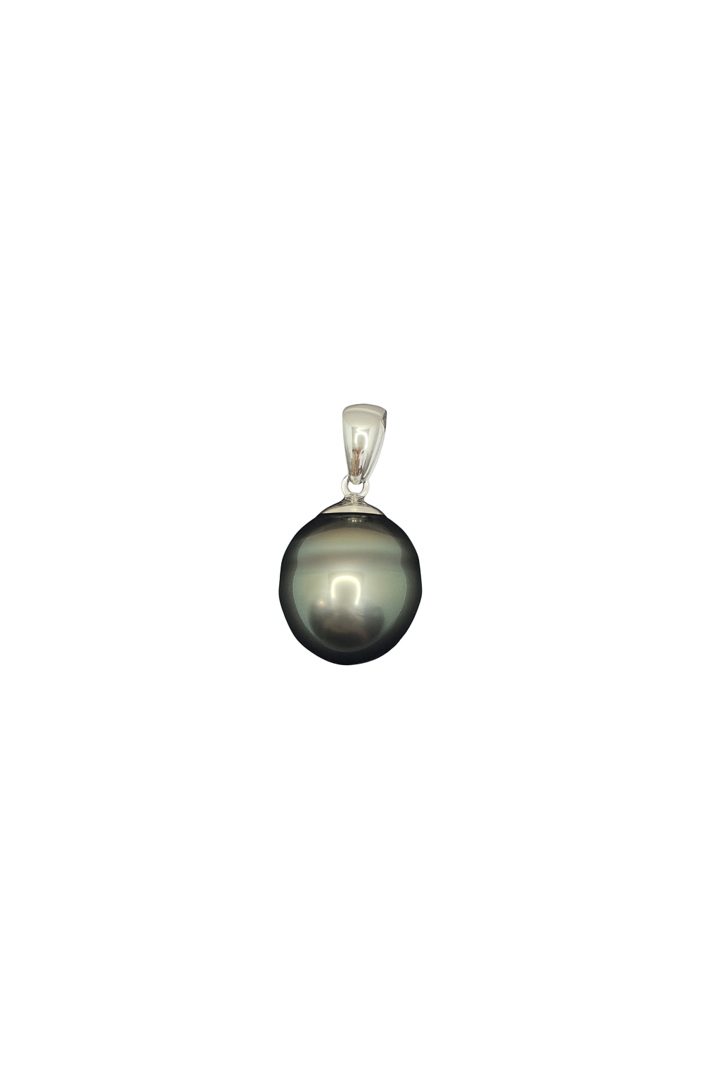 Crescent - Tahitian Pearl Pendant with Silver