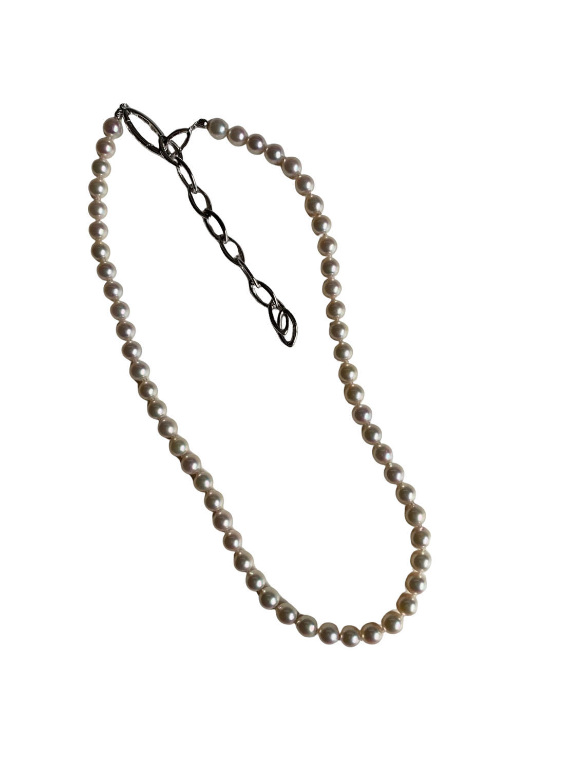 Astra - Akoya Pearl Necklace with Adjustable Silver Clasp