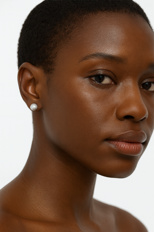 Mist - Akoya Pearl Stud Earrings in Silver