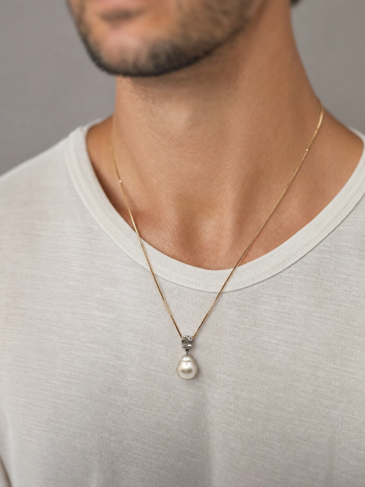 Halo - South Sea Pendant with Silver