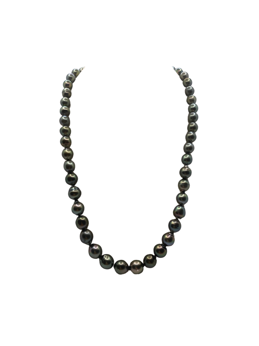 Shade - Unisex Tahitian Pearl Necklace with Adjustable Silver Clasp
