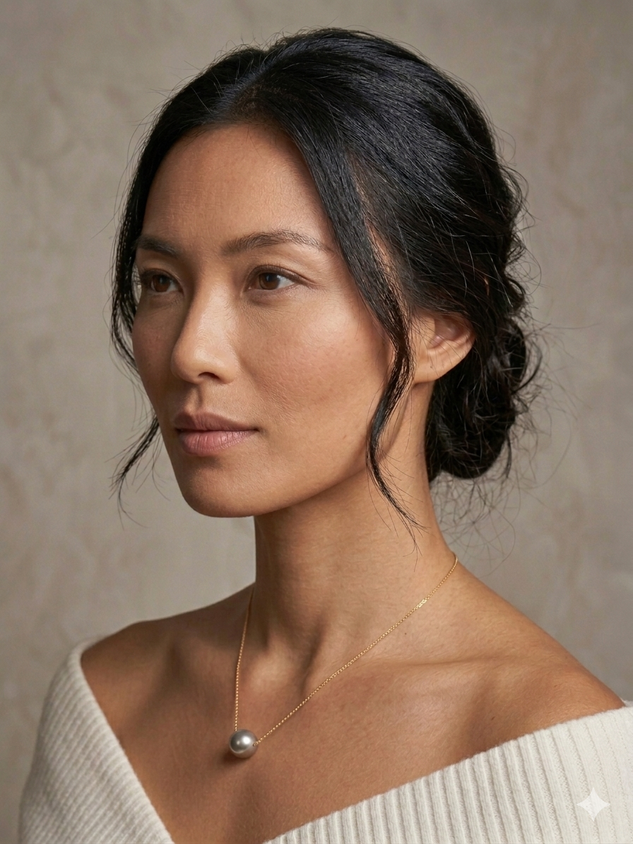 Solitary - Simple Akoya Pendant in 18K Gold