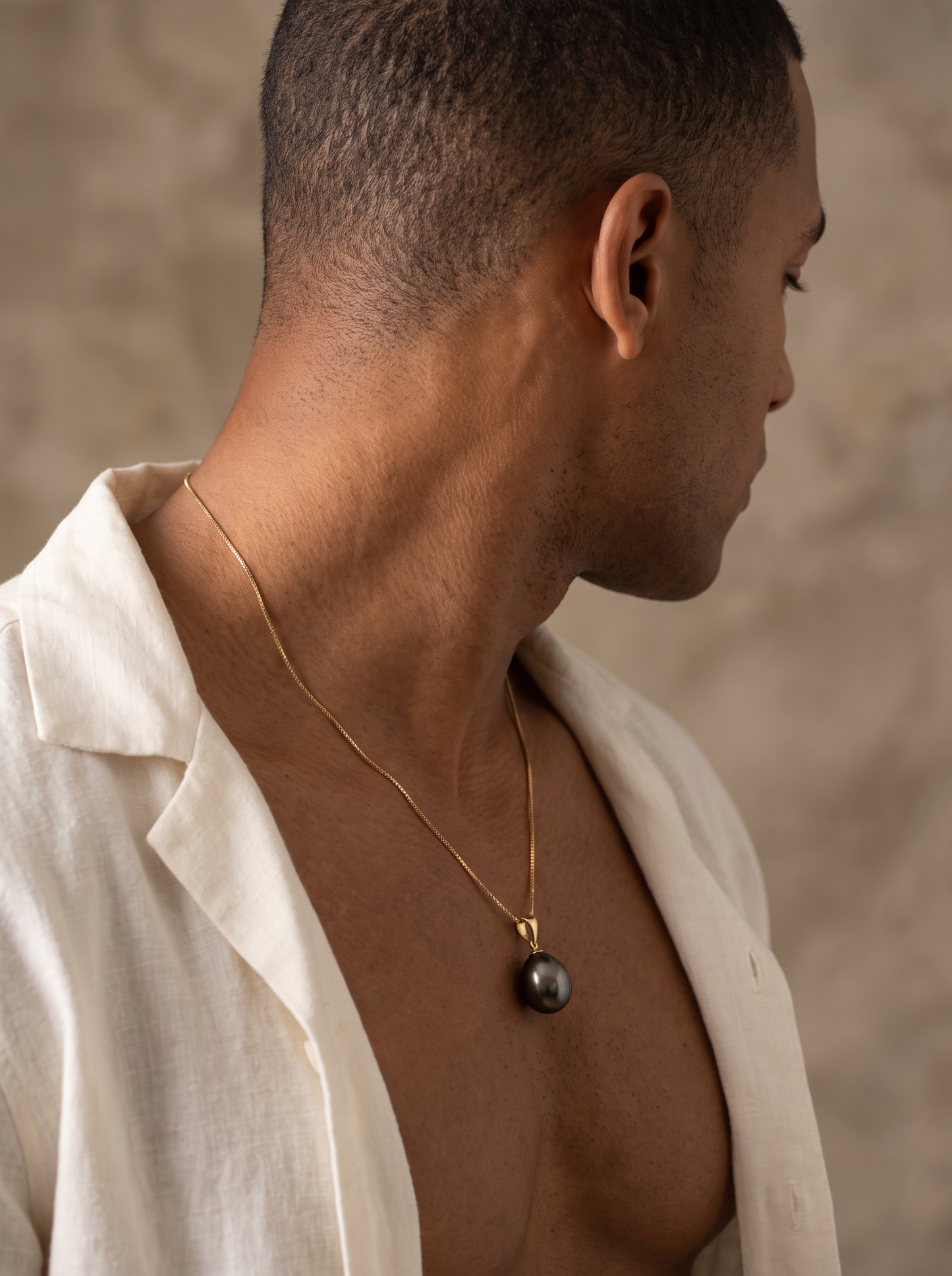 Dusk - Tahitian Pearl Pendant Charm with 18k Gold