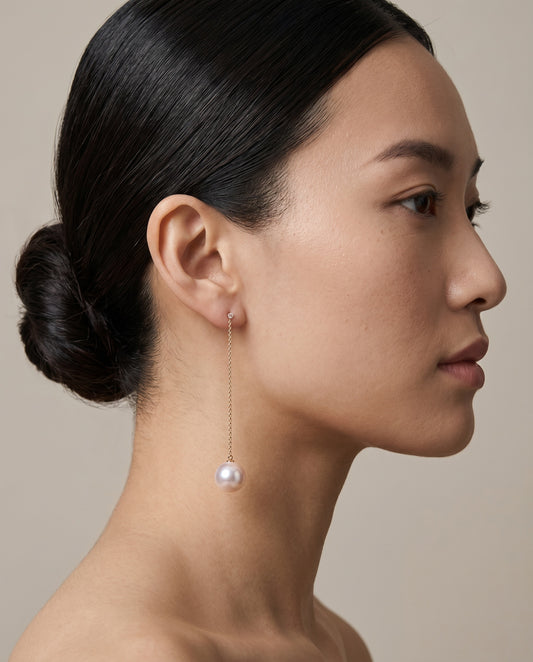 Starlit Akoya Earrings - with White Topaz Detail