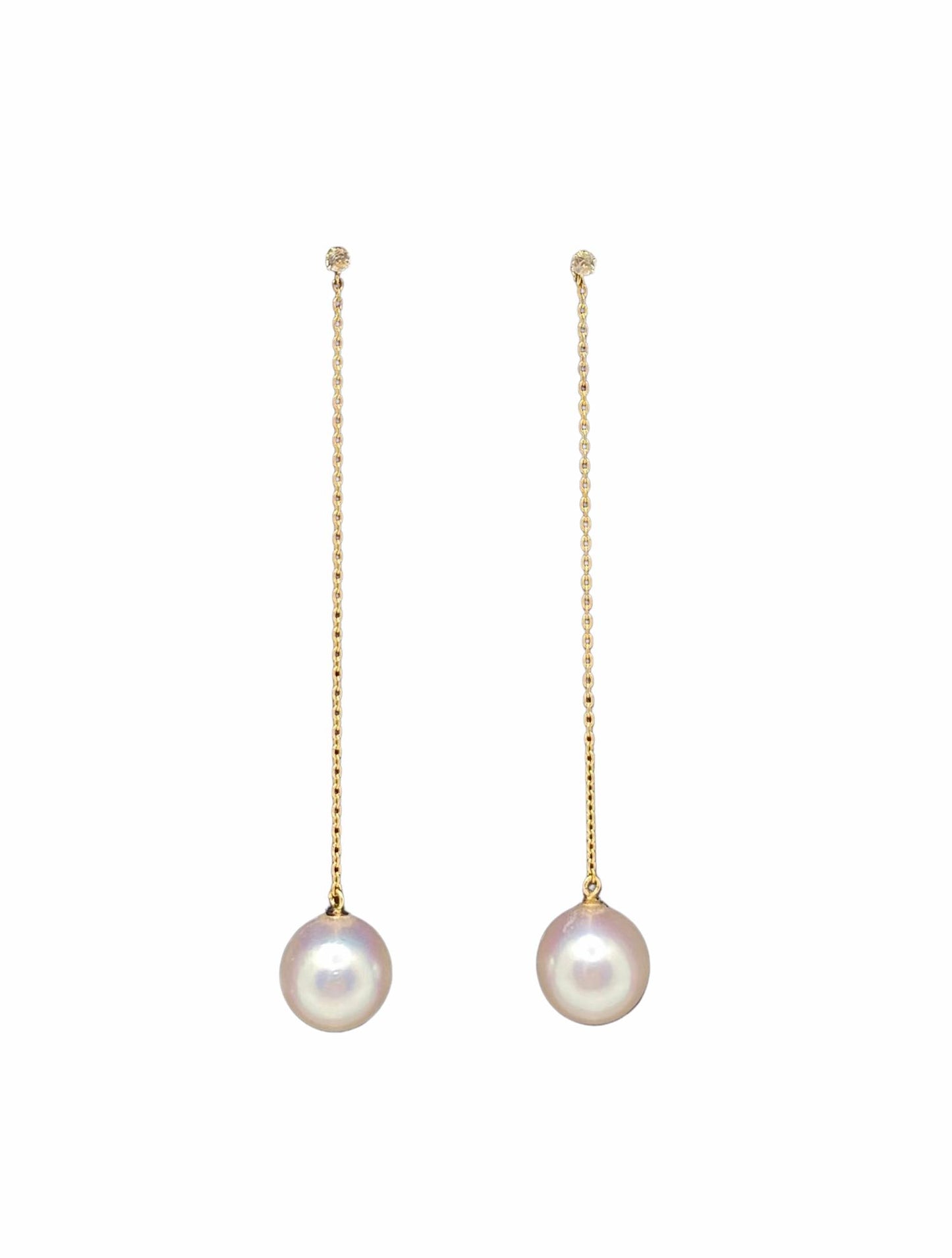 Starlit Akoya Earrings - with White Topaz Detail