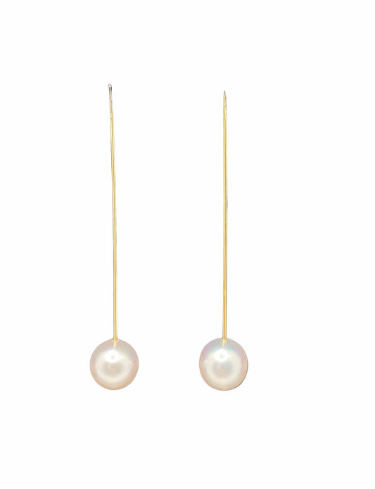 Lightfall - 18K Gold & Akoya Pearl Thread Earrings