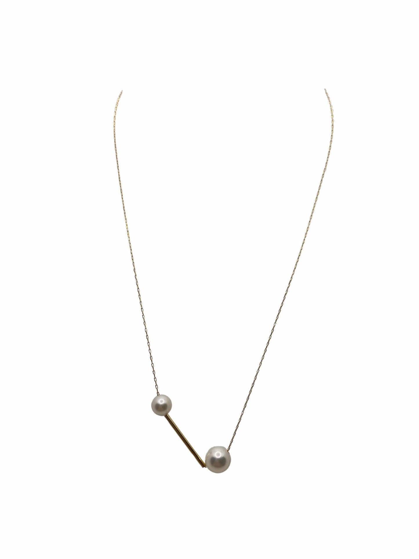 Akoya Duet - Pendant in 18K Gold (Dual White Akoya Pearls)