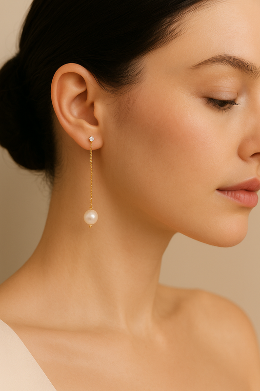 Starlit Akoya Earrings - with White Topaz Detail