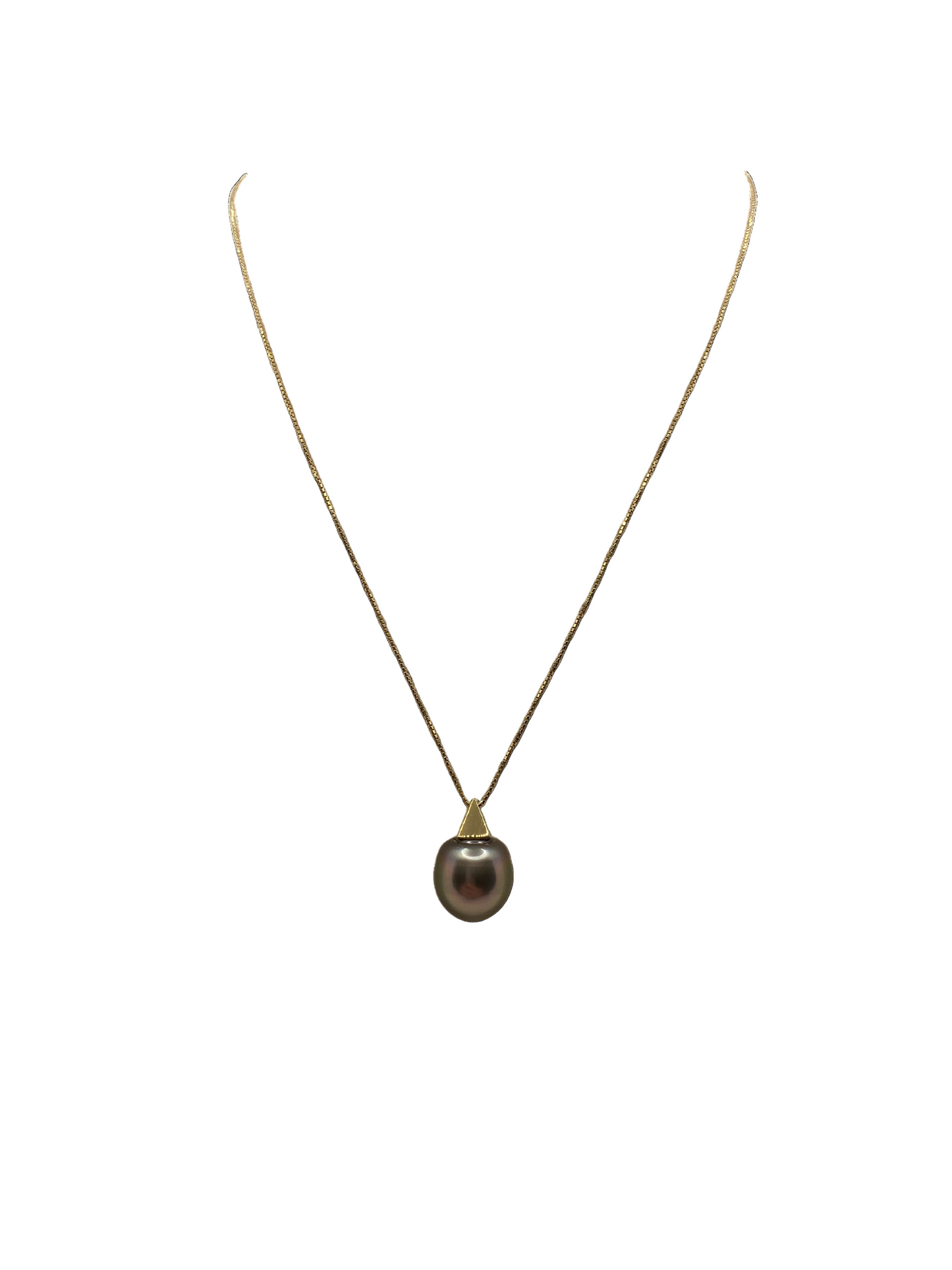 Apex - Tahitian Pearl Pendant Charm with 18k Gold