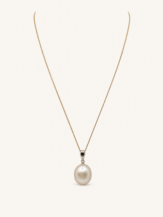 Solace - South Sea Pendant with Silver