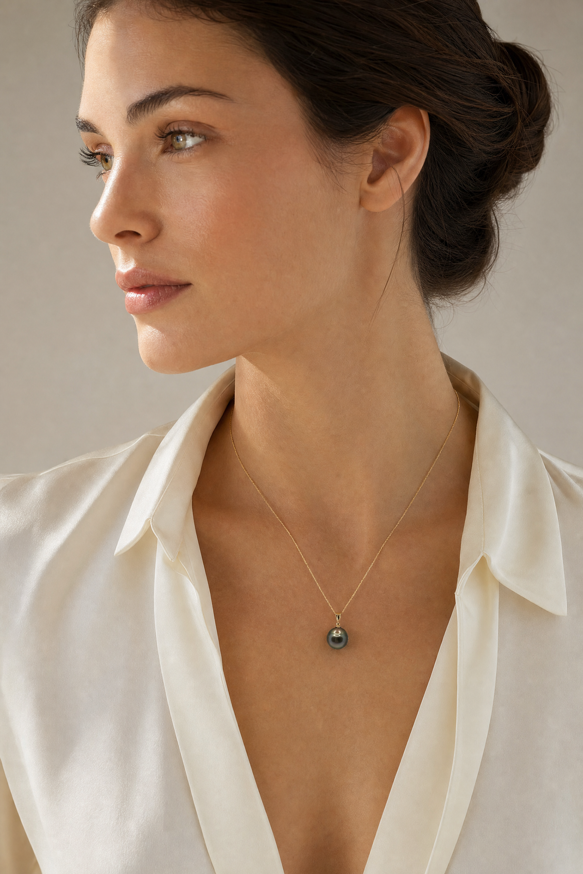 Pure - Tahitian Pearl Pendant Charm with 18k Gold