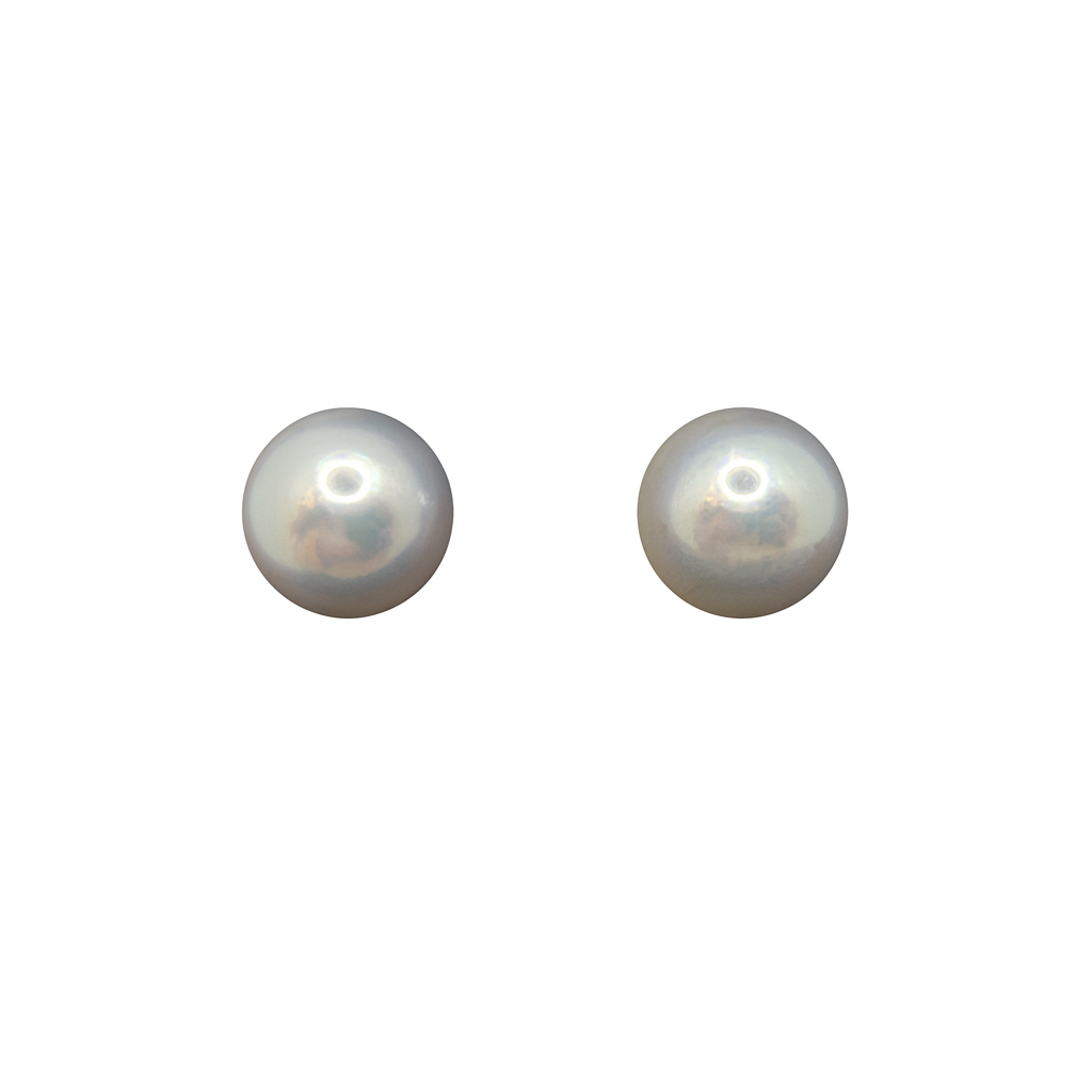 Mist - Akoya Pearl Stud Earrings in Silver