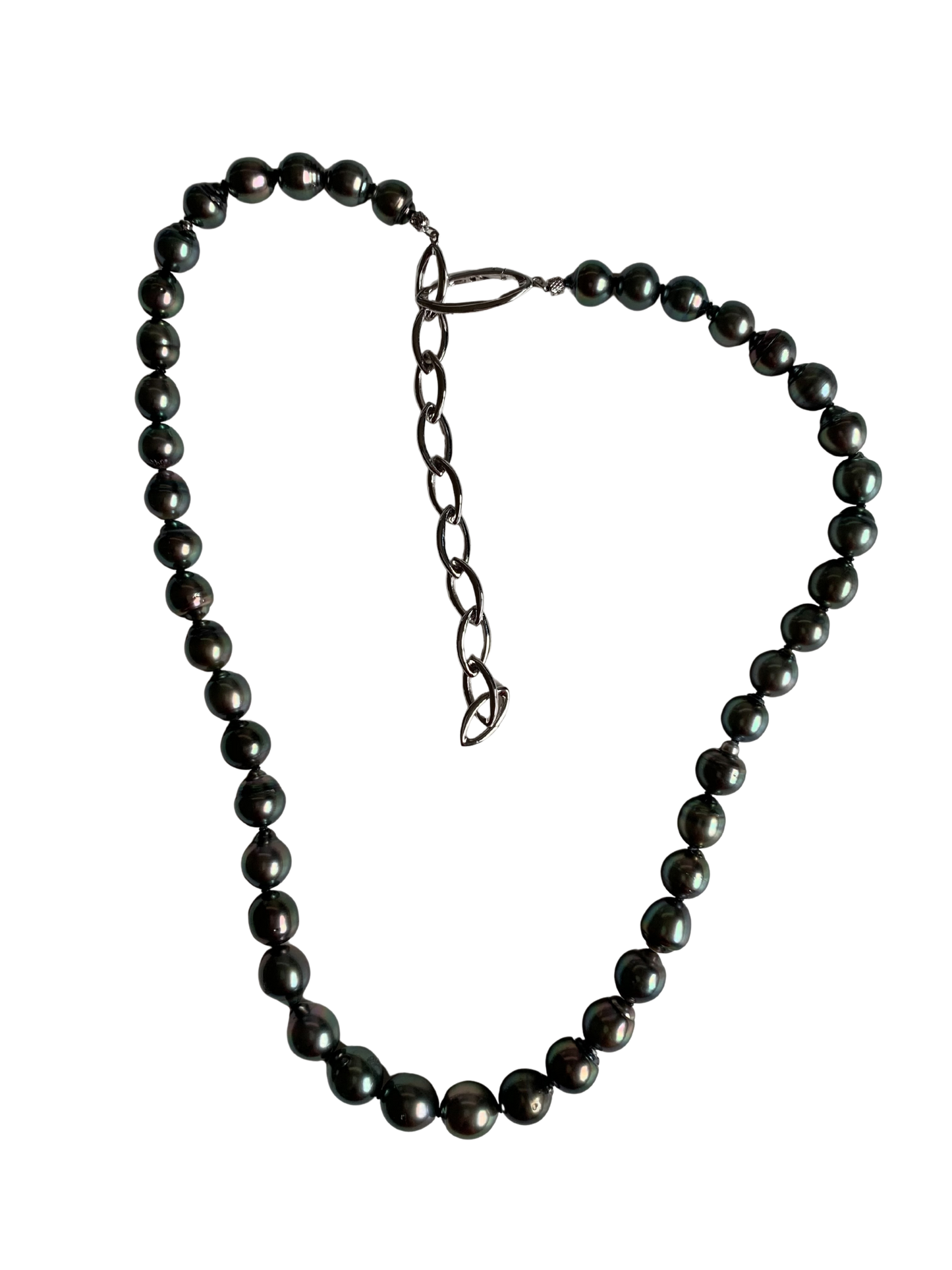 Shade - Unisex Tahitian Pearl Necklace with Adjustable Silver Clasp