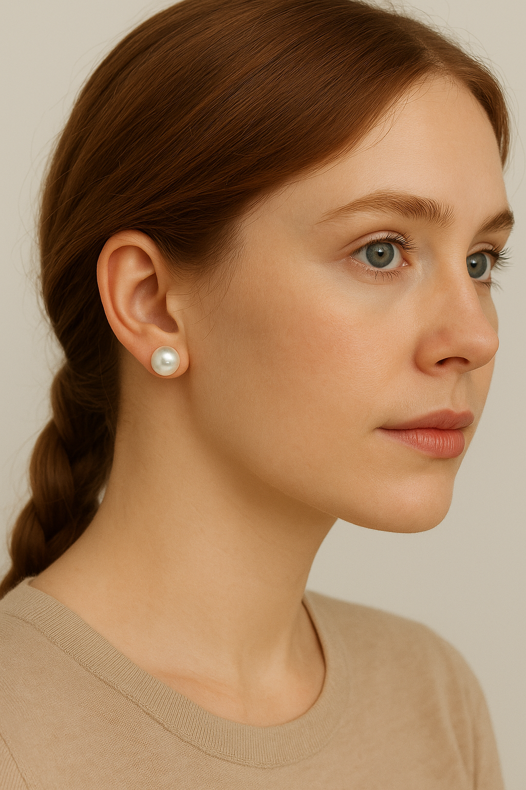 Mist - Akoya Pearl Stud Earrings in Silver