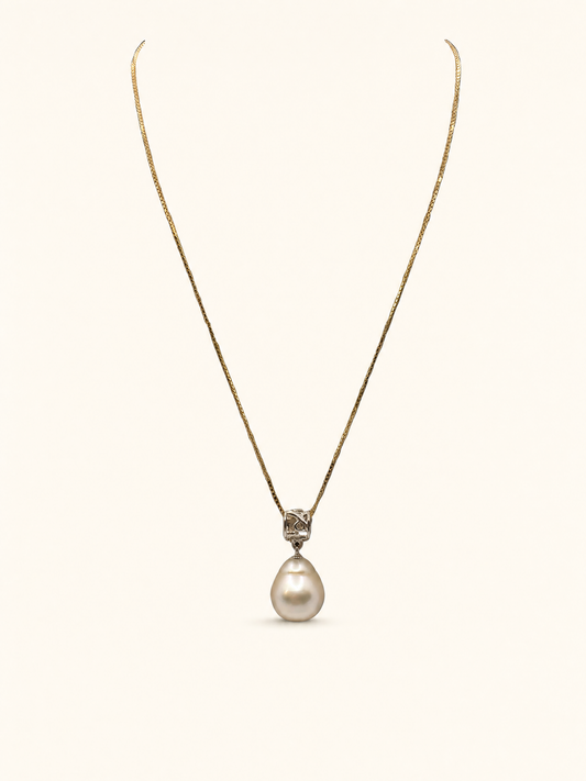Solara - South Sea Pendant with Silver