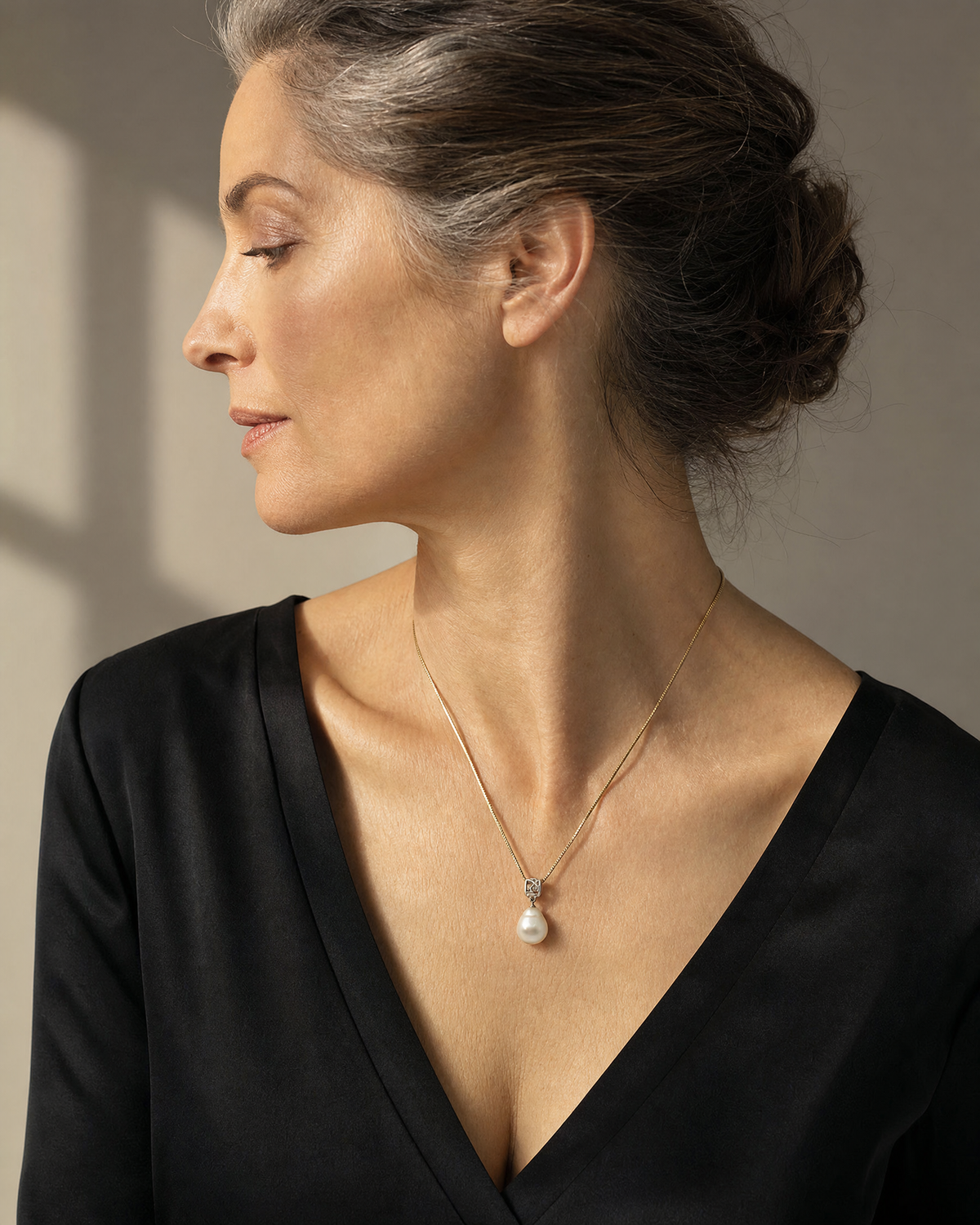 Solara - South Sea Pendant with Silver