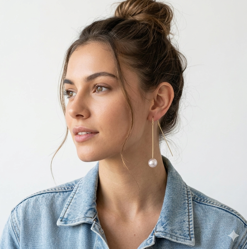 Lightfall - 18K Gold & Akoya Pearl Thread Earrings