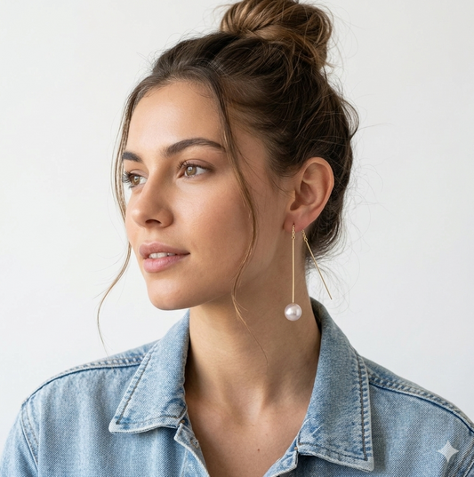Lightfall - 18K Gold & Akoya Pearl Thread Earrings
