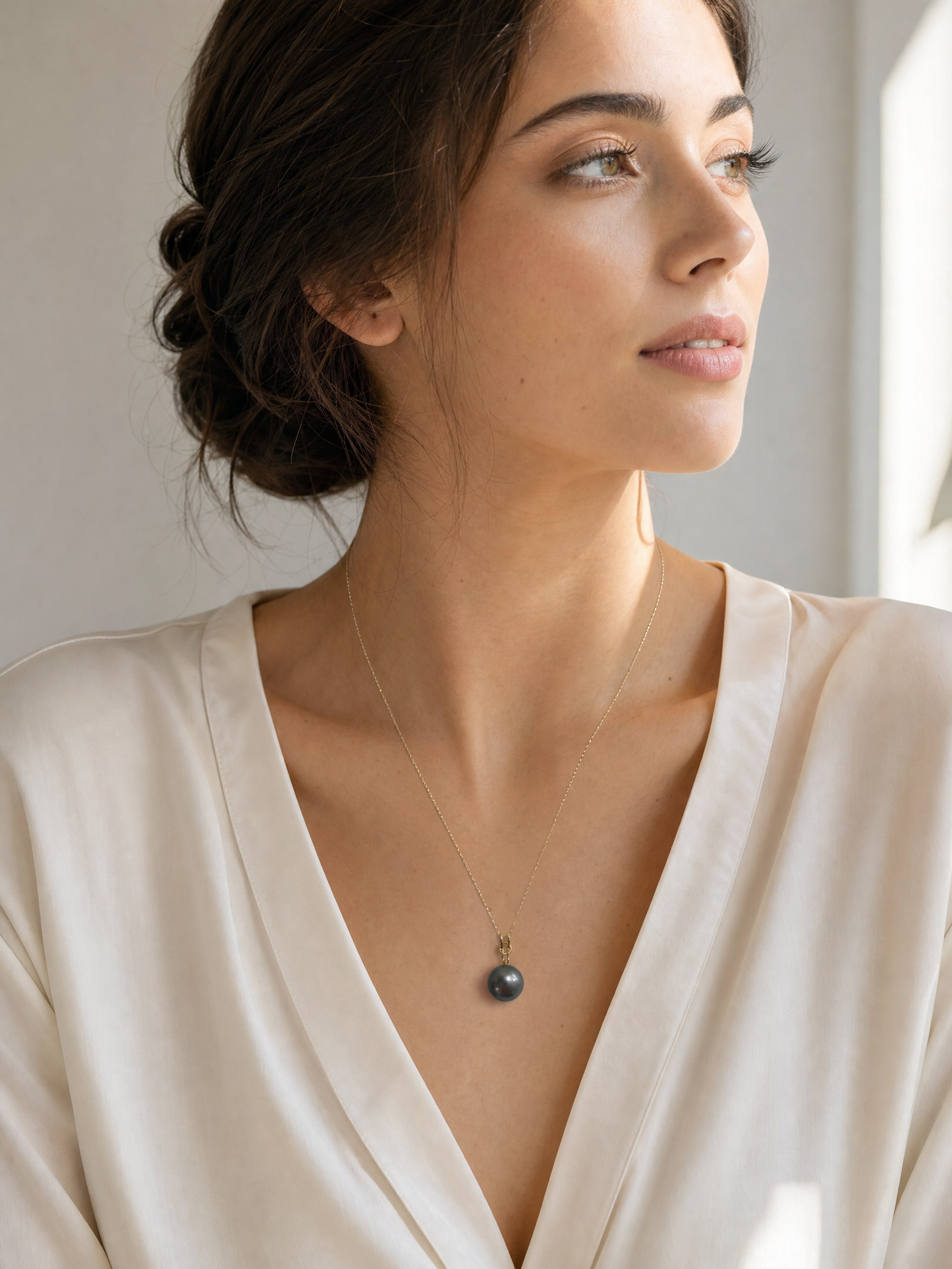 Thread - Tahitian Pearl Pendant Charm with 18k Gold