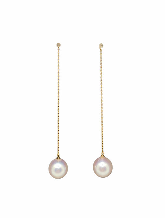 Starlit Akoya Earrings - with White Topaz Detail