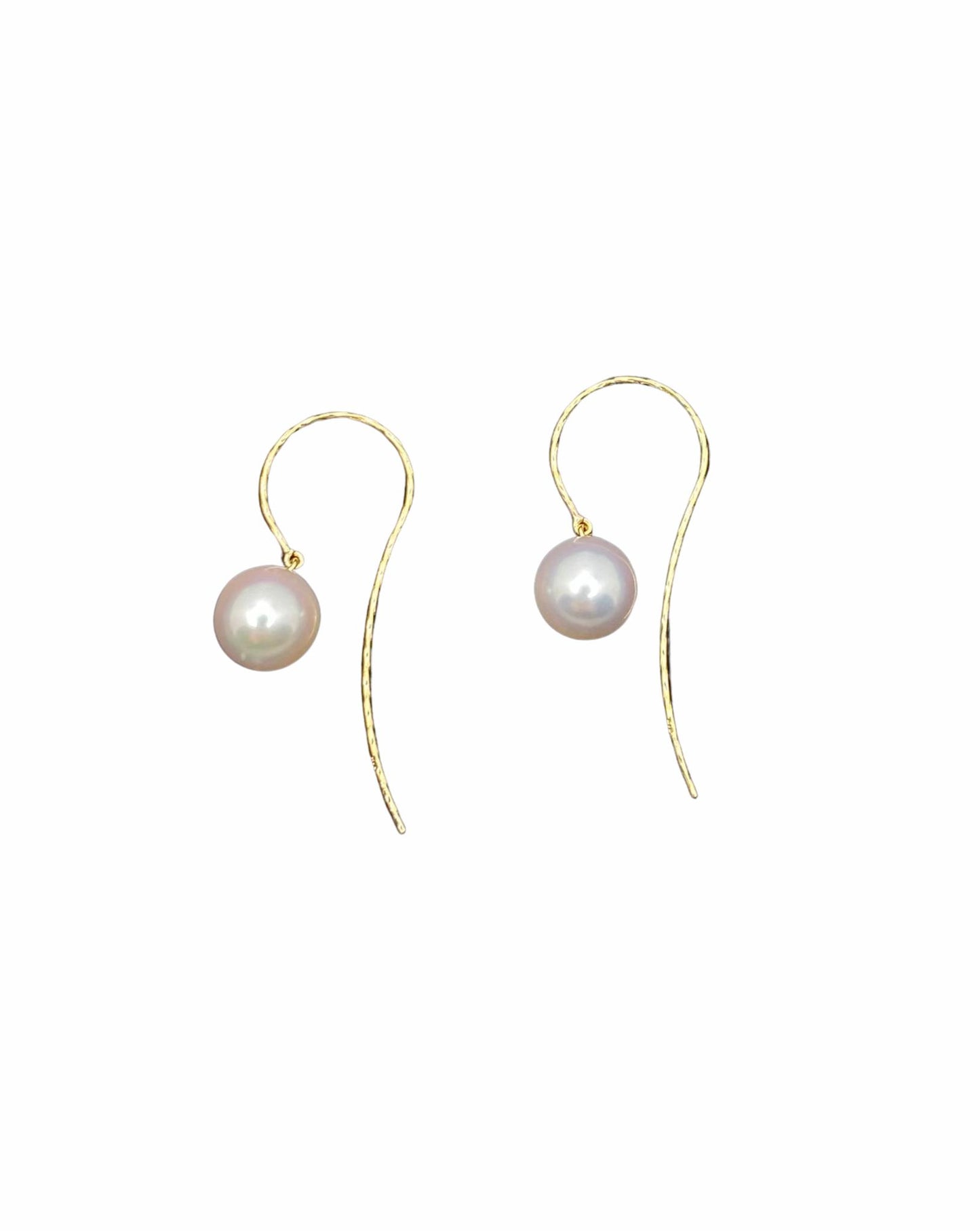 Whisper Arc - 18K Gold Earrings with Akoya Pearl
