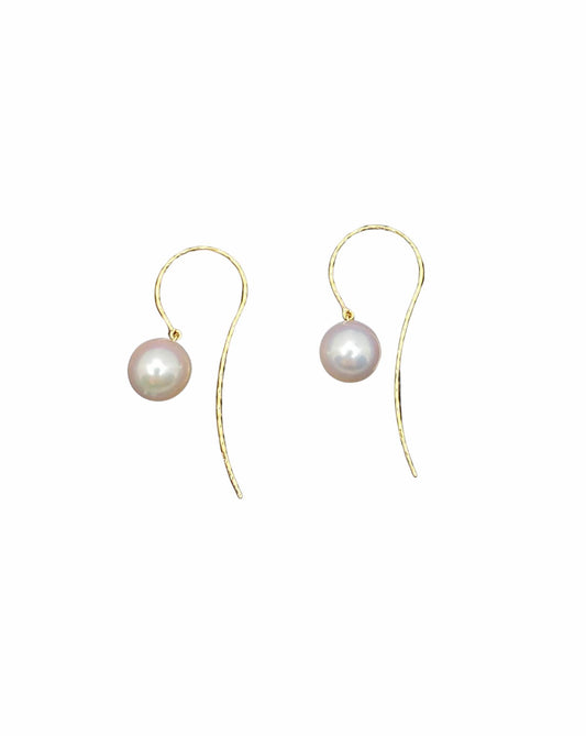 Whisper Arc - 18K Gold Earrings with Akoya Pearl