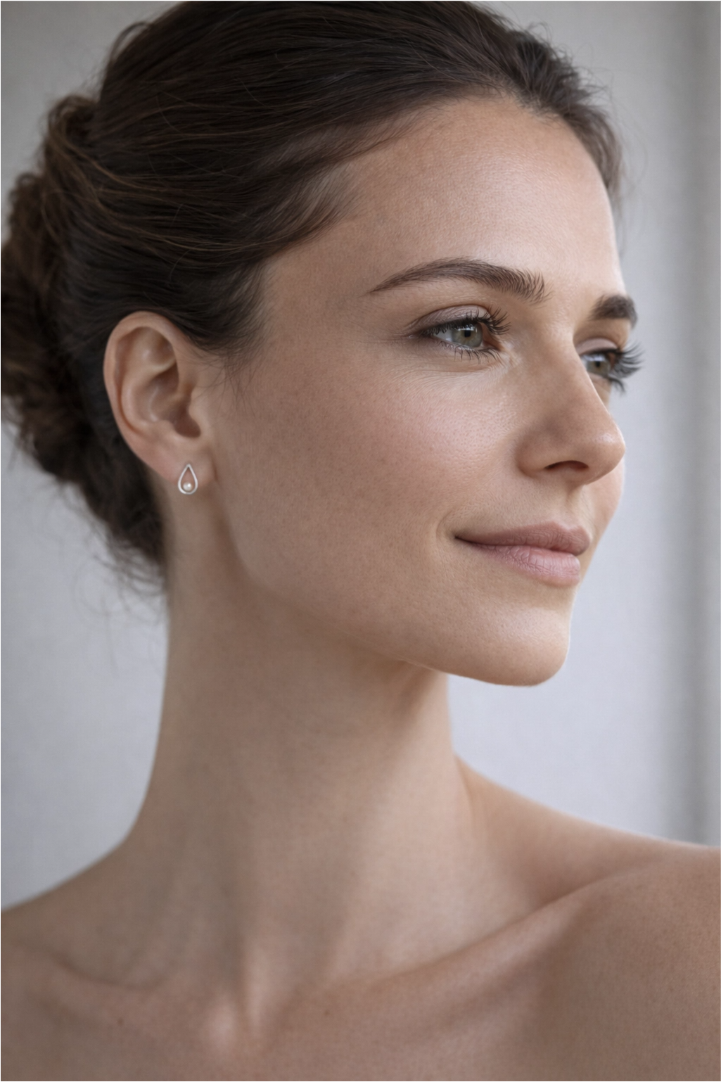 Raindrop - Sterling Silver Teardrop Earrings with Akoya Pearl