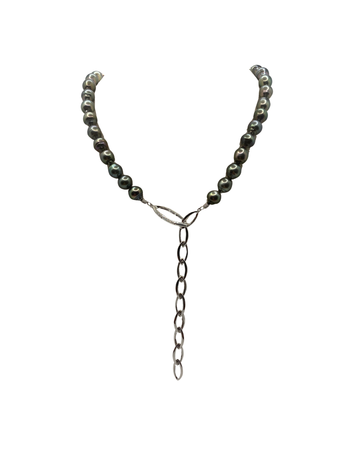 Shade - Unisex Tahitian Pearl Necklace with Adjustable Silver Clasp