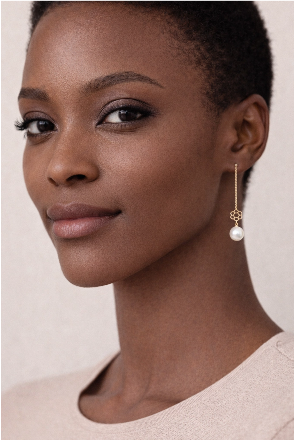 Bloom - 18K Gold Chain Earrings with Akoya Pearl