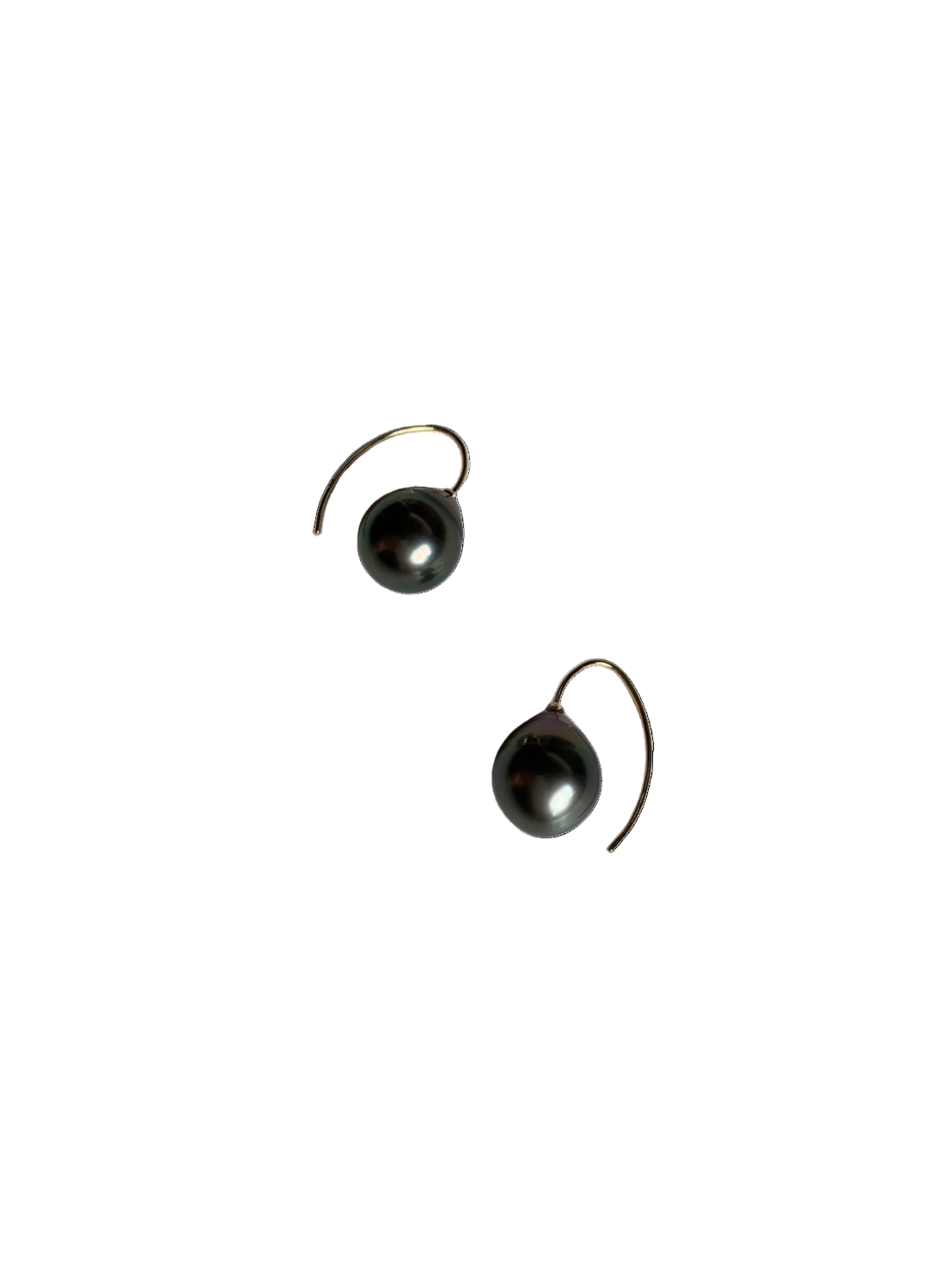 Orbit - Tahitian Pearl Hook Earrings in 18K Gold