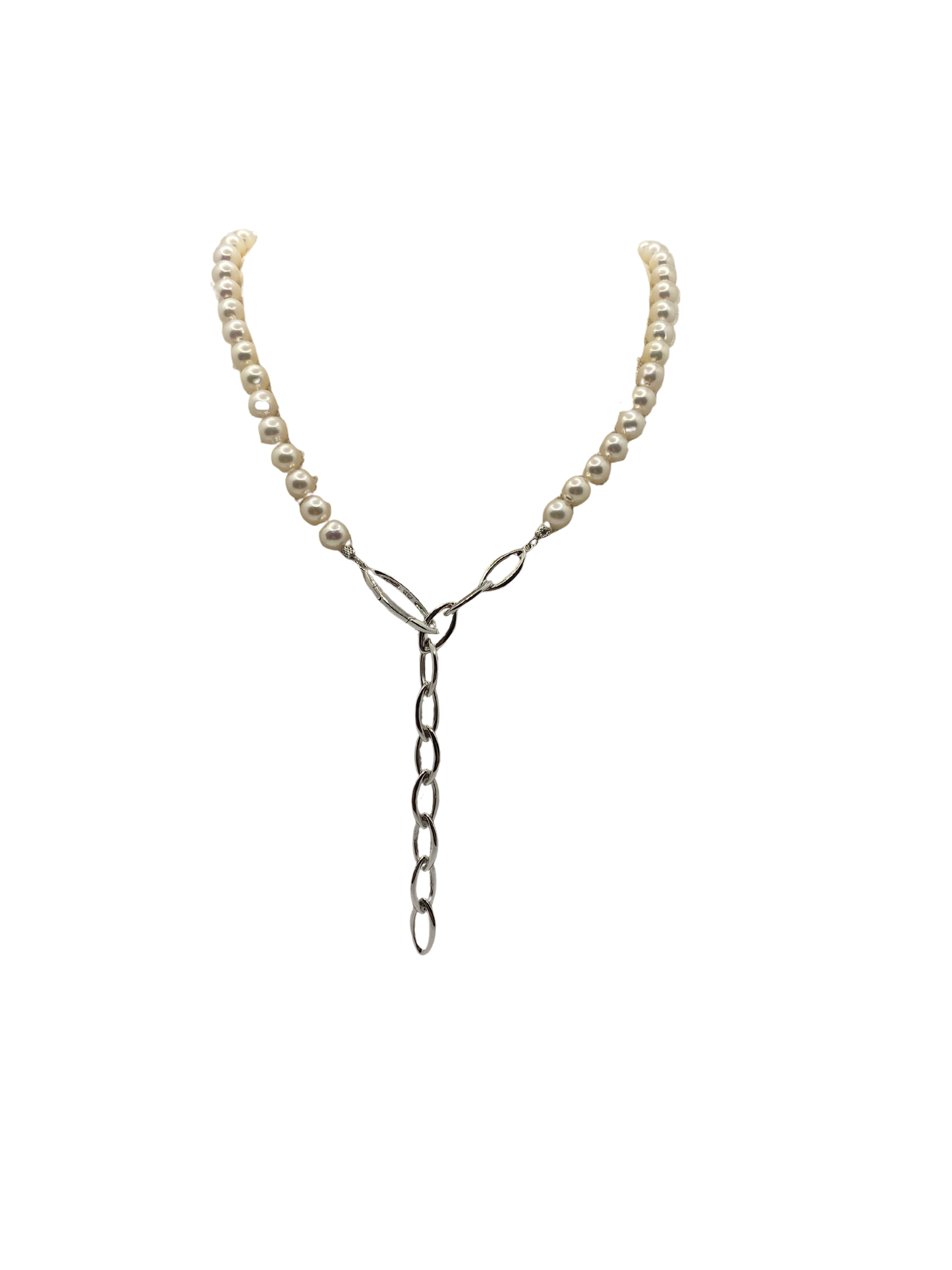 Astra - Akoya Pearl Necklace with Adjustable Silver Clasp